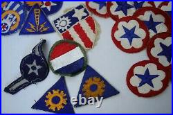 HUGE Lot 44 Antique WWII US Military Army Airforce Uniform Star Wings Patches