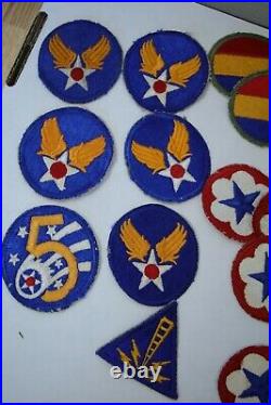 HUGE Lot 44 Antique WWII US Military Army Airforce Uniform Star Wings Patches