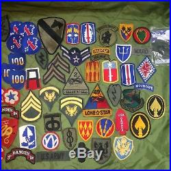 HUGE WW2 Vietnam US Army Military Over 100 Patch Badge Lot