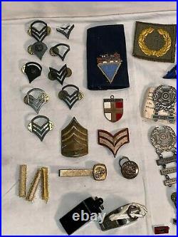 HUGE lot USN USMC US Army MILITARY WWII Korea Vietnam MEDALS PATCHES BUCKLES ++