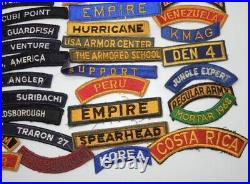 Huge Lot of WWII Vietnam US Army & Navy Patch Tabs and Scrolls. Collection vtg