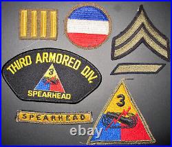 IDd Named group WW2 US Army 3rd ARMORED DIV Medal Dogtag Patch WWII Michigan Vet