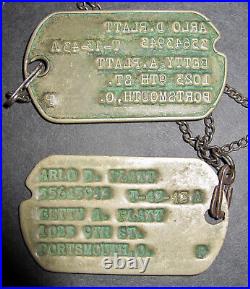 IDd WW2 Group US Army ARLO D. PLATT OHIO Dog Tags Medal Patch Collar Disc WWII