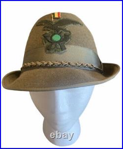 Italian Army Style Alpini Mt. Hat 1930s WWII Style with Patch & Vtg. Pin Sz 56 US7