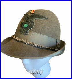 Italian Army Style Alpini Mt. Hat 1930s WWII Style with Patch & Vtg. Pin Sz 56 US7