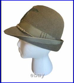 Italian Army Style Alpini Mt. Hat 1930s WWII Style with Patch & Vtg. Pin Sz 56 US7