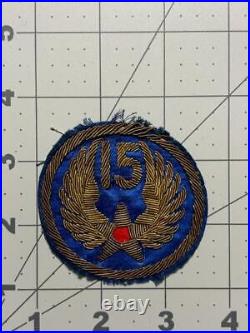 Italian Made WW 2 US Army 15th Air Force Silk Bullion Patch Inv# K6565