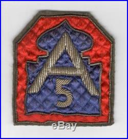 Japan Made Quilted Bullion US Army 5th Army Patch Inv# C328