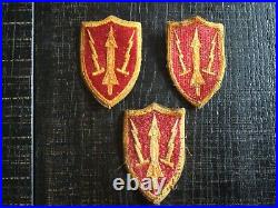LOT OF 3 VINTAGE WWII US Army Military Air Defense Artillery Command Patches