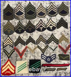 LOT OF x32 WW2 WWII Era Military US Army Marines Rank Chevron Patches SINGLES
