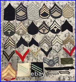 LOT OF x32 WW2 WWII Era Military US Army Marines Rank Chevron Patches SINGLES