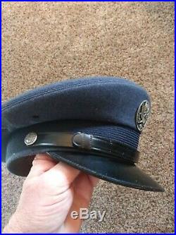 LOT of WWII (2) Officer Dress Caps Hats & Patches Army Airforce US Military Lux