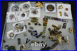 Large Lot Of Us Army Navy Pins Medals Insignia Ww1 Ww2 Vietnam (c32)