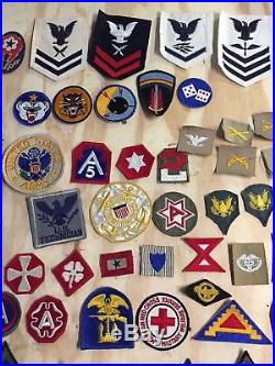 Large Lot of Vintage WWII U. S. MILITARY PATCHES Army Air Force & More 150+