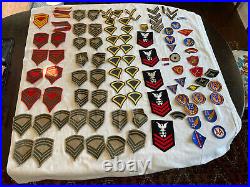 Lot 100+ US Army Air Force Navy Marines Military Patches WW2 Estate Collection