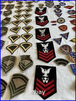 Lot 100+ US Army Air Force Navy Marines Military Patches WW2 Estate Collection