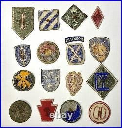 Lot 57 Original WWII US Army Infantry Division Shoulder Sleeve Patches 1st-106th