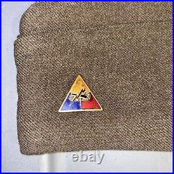 Lot Of 3 Original Wwii U. S. Army Officers Garrison Caps/ Pins And Patches
