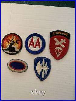 Lot Of 5 Vintage WW ll Army Patches