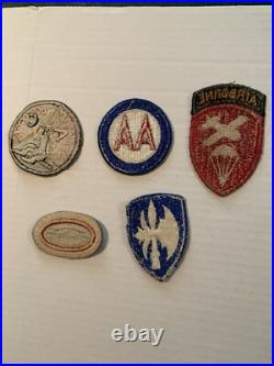 Lot Of 5 Vintage WW ll Army Patches