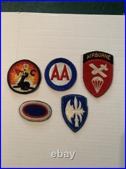 Lot Of 5 Vintage WW ll Army Patches