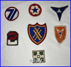 Lot Of 7 Vintage Us Army Wwii Patches Military Memoriabilia Rare Pack