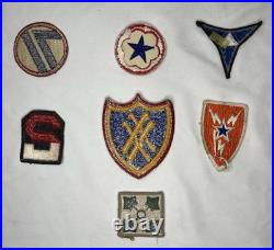 Lot Of 7 Vintage Us Army Wwii Patches Military Memoriabilia Rare Pack