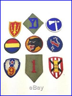 Lot Of 9 US Army Cloth Embroidered Patches 7 WWII 2 1960s