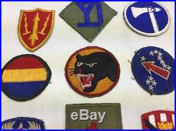 Lot Of 9 US Army Cloth Embroidered Patches 7 WWII 2 1960s