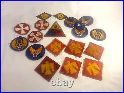 Lot Us Infantry Army Air Force Armored Discharged Emroidered & Felt Patch Lot