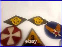 Lot Us Infantry Army Air Force Armored Discharged Emroidered & Felt Patch Lot