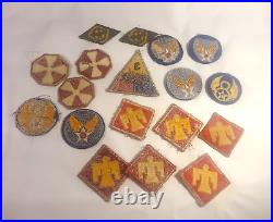 Lot Us Infantry Army Air Force Armored Discharged Emroidered & Felt Patch Lot