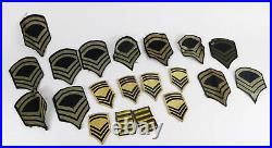 Lot WWII Era & Later US Army Military Sergeant Chevron + Other Patches