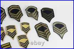 Lot WWII Era & Later US Army Military Sergeant Chevron + Other Patches