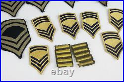 Lot WWII Era & Later US Army Military Sergeant Chevron + Other Patches