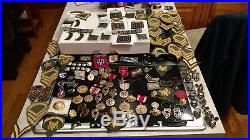 Lot WWII US ARMY PATCHES, MEDALS, MUCH MORE! Wow