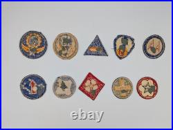 Lot of 10 WW2 Army & Air Force Insignia Patches