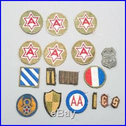 Lot of 15 WWII United States US Military Army & Air Force Patches + Bonus Pin