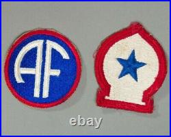 Lot of 16 US Military WWII Patches 63rd Infantry 5th Army Overseas Bars + MORE