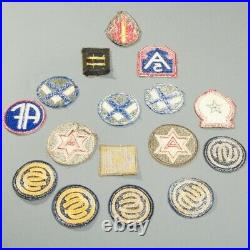 Lot of 16 US Military WWII Patches 63rd Infantry 5th Army Overseas Bars + MORE