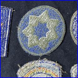 Lot of 17 Original WWII US Army & Air Corp Patches Shaef Green Back