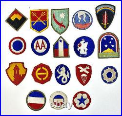 Lot of 18 Original WWII US Army Command Force Department Shoulder Sleeve Patches