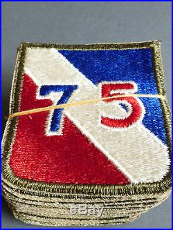 Lot of 20 VTG WW2 US Army 75th Infantry Division Patch patches set