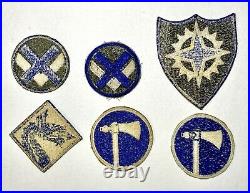 Lot of 24 WWII US Army Corps Original Patches 2-10 12-16 18-24 36