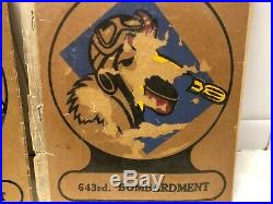 Lot of 2 WW2 US Army Air Corp 643rd Bombardment Emblems