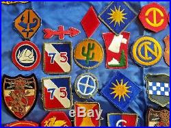 Lot of 43 WW2 US Army Service Command and Army Corps Patches