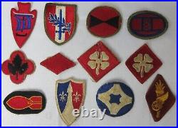 Lot of 57 WWII Era Patches Mixed US Army Military +2 Brass Pins World War II VTG