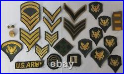 Lot of 57 WWII Era Patches Mixed US Army Military +2 Brass Pins World War II VTG