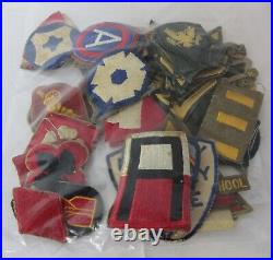 Lot of 57 WWII Era Patches Mixed US Army Military +2 Brass Pins World War II VTG