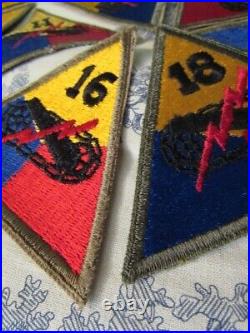 Lot of Vtg. WWII US Army Armor Triangle Patches